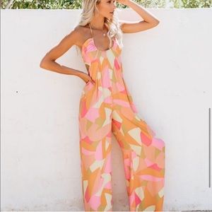 Vici Pink Printed Jumpsuit - Never Worn!!